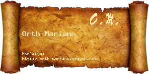 Orth Mariann névjegykártya