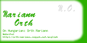 mariann orth business card